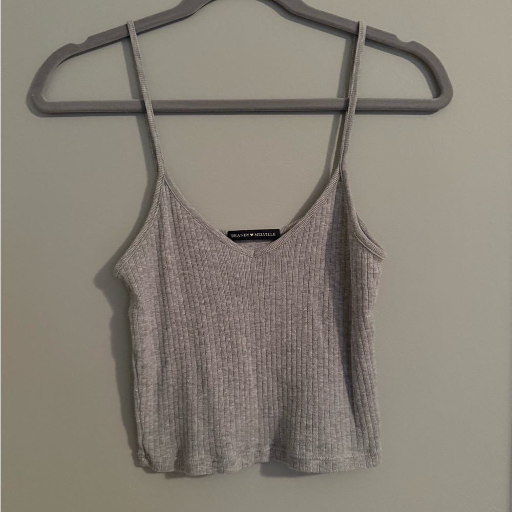 Gray Ribbed Brandy Melville Tank